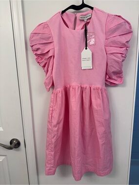 Nordstrom Pink Puff-Sleeve Dress by English Factory